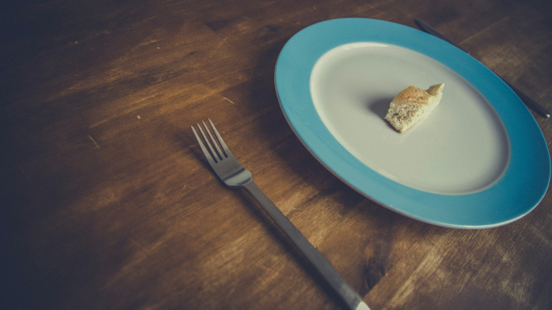 Plate with Small Piece of Food